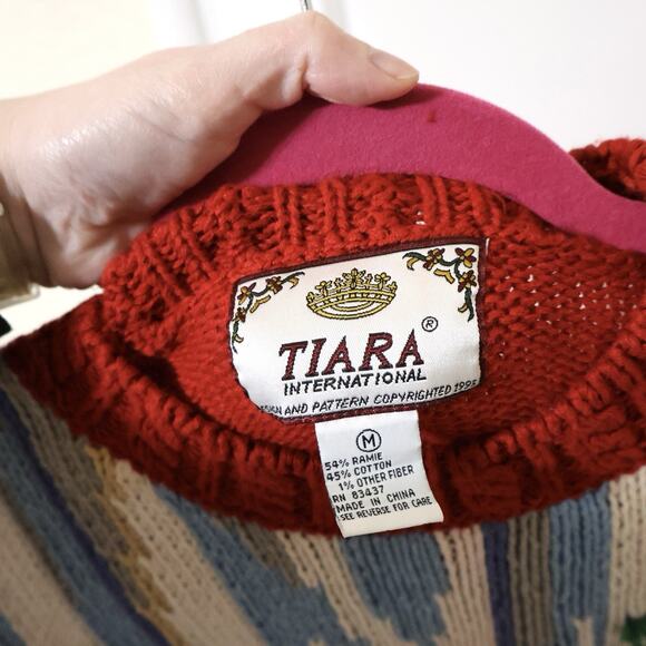 Vintage Tiara International Toy Store Embroidered Christmas Sweater M Novelty - Picture 2 of 6